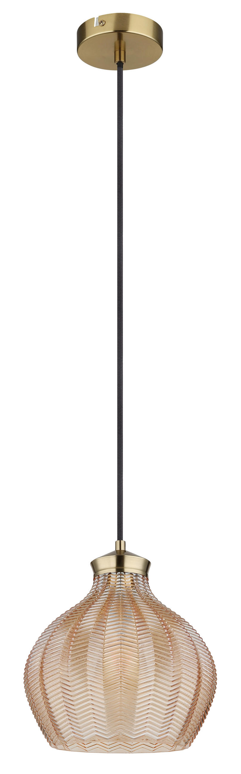 HÄNGLAMPA JESSICA 22/120 cm  - svart/guldfärgad, Basics, metall/glas (22/120cm) - Globo