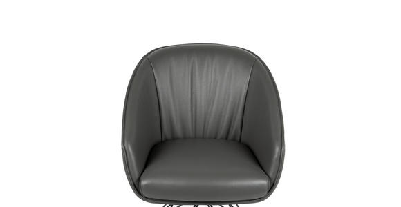 ARMLEHNSTUHL  in Eisen Echtleder pigmentiert  - Anthrazit/Schwarz, Design, Leder/Metall (59,5/83,5/63,5cm) - Belluti