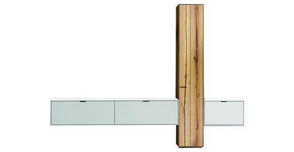 WOHNWAND in Weiß, Eichefarben 309,3/205,5/37,1 cm - Eichefarben/Weiß, Design, Holz/Holzwerkstoff (309,3/205,5/37,1cm) - Dieter Knoll