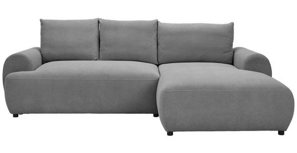 ECKSOFA Dunkelgrau Webstoff  - Dunkelgrau/Schwarz, MODERN, Kunststoff/Textil (265/175cm) - Carryhome