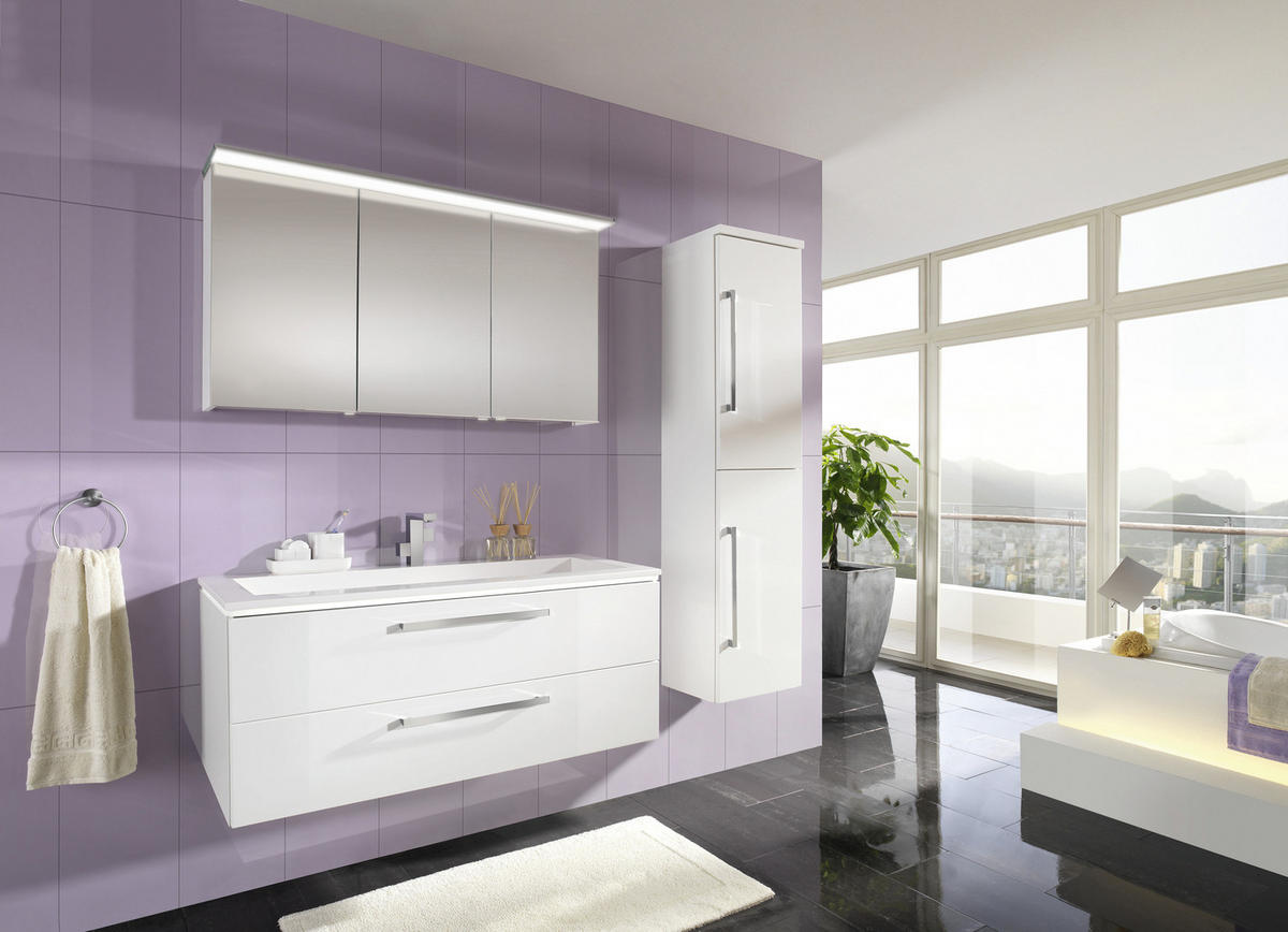 BADRUM 120 cm  - vit, Design, trämaterial/glas (120cm) - Novel