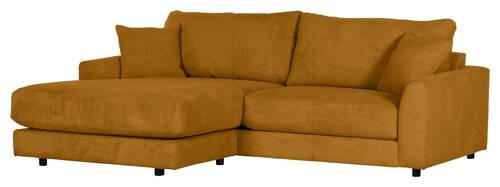 ECKSOFA in Cord Bernsteinfarben  - Bernsteinfarben/Schwarz, Design, Kunststoff/Textil (240/175cm) - Landscape
