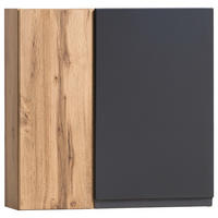 VÄGGHÄNGT SKÅP  - ek Wotan/grå, Modern, trämaterial (65/64/20cm) - Held