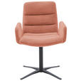 ARMLEHNSTUHL  in Cord  - Rostfarben/Schwarz, Design, Textil/Metall (61/88/66cm) - Dieter Knoll