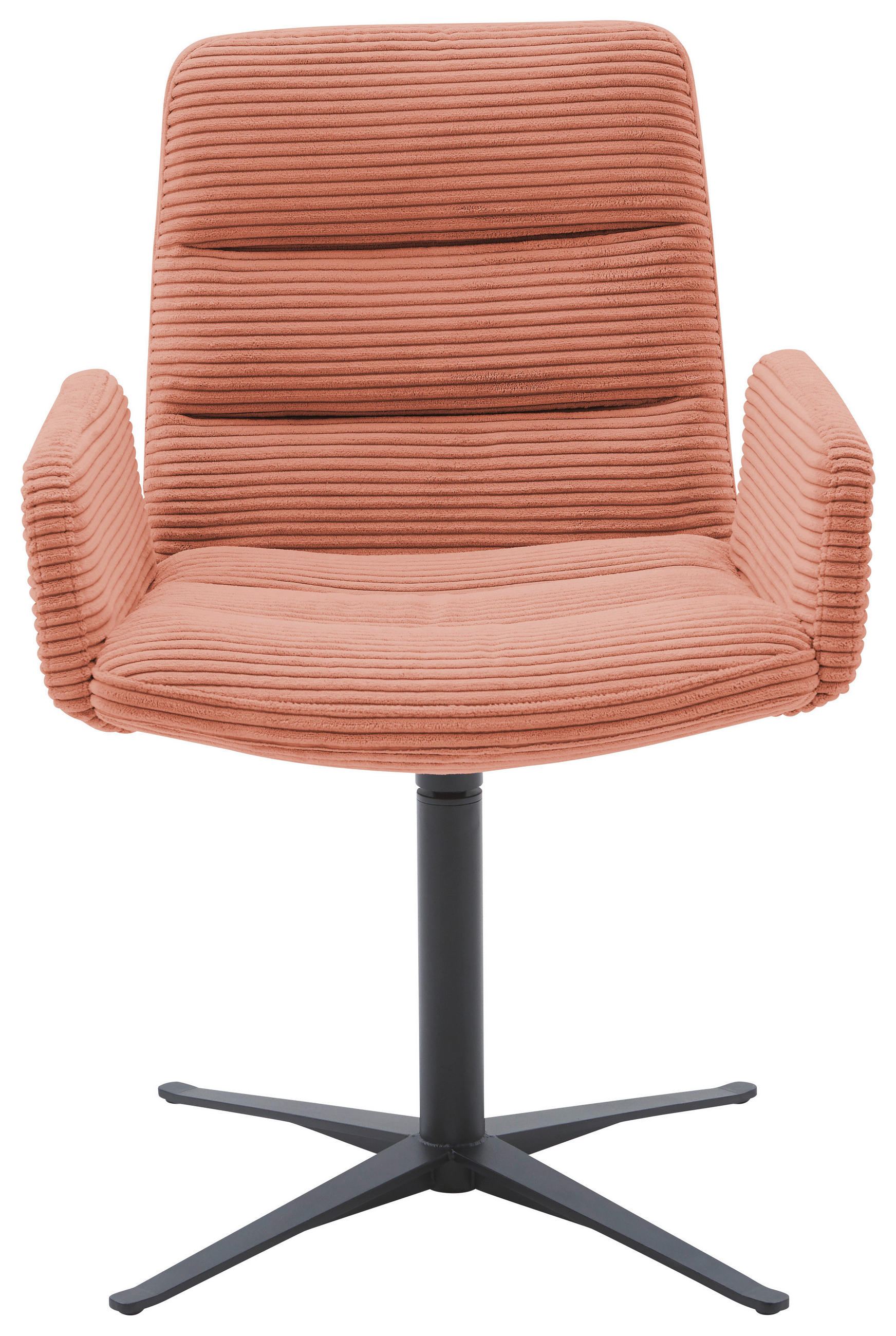 ARMLEHNSTUHL in Cord - Rostfarben/Schwarz, Design, Textil/Metall (61/88/66cm) - Dieter Knoll