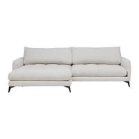 HÖRNSOFFA i chenille gråvit  - gråvit/svart, metall/textil (161/61-85/273cm) - MID.YOU