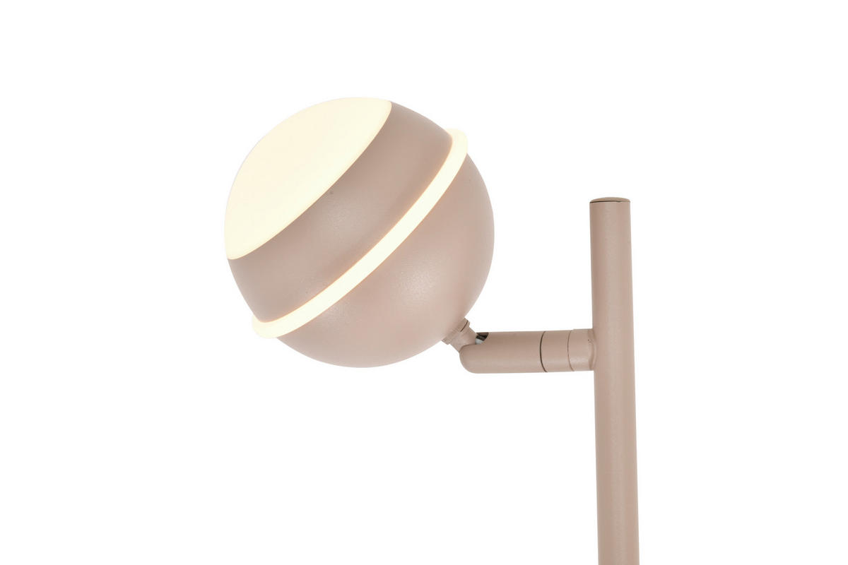 LED-STEHLEUCHTE Biarritz 25/140/25 cm  - Sandfarben/Schwarzchrom, Design, Kunststoff/Metall (25/140/25cm)
