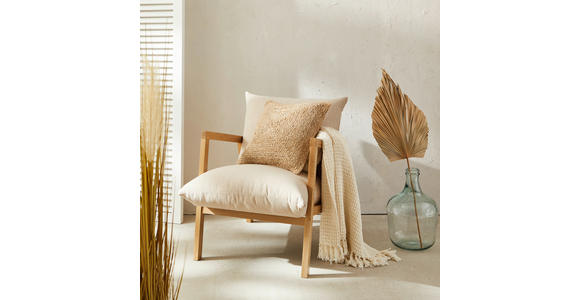 SESSEL Webstoff Beige - Eichefarben/Beige, Design, Holz/Textil (65/80/85cm) - Carryhome