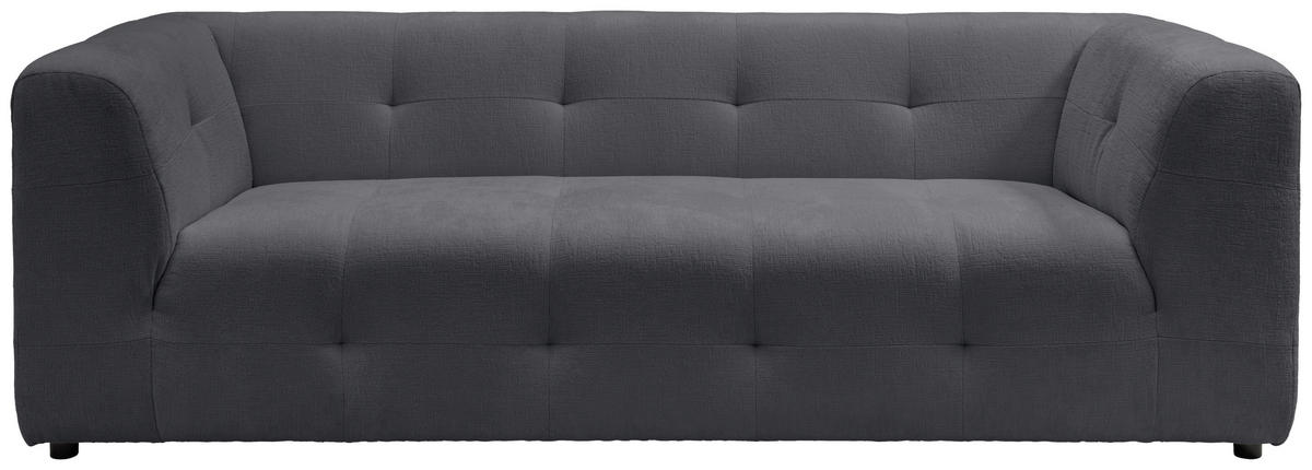 2,5-SITZER in Mikrofaser Anthrazit  - Anthrazit/Schwarz, Design, Kunststoff/Textil (218/72/95cm) - Livetastic