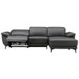 ECKSOFA inkl. Funktionen Ronald Schwarz Echtleder, Kombination Echtleder/Lederlook Lederlook  - Schwarz, Design, Leder/Kunststoff (269/164cm) - Xora
