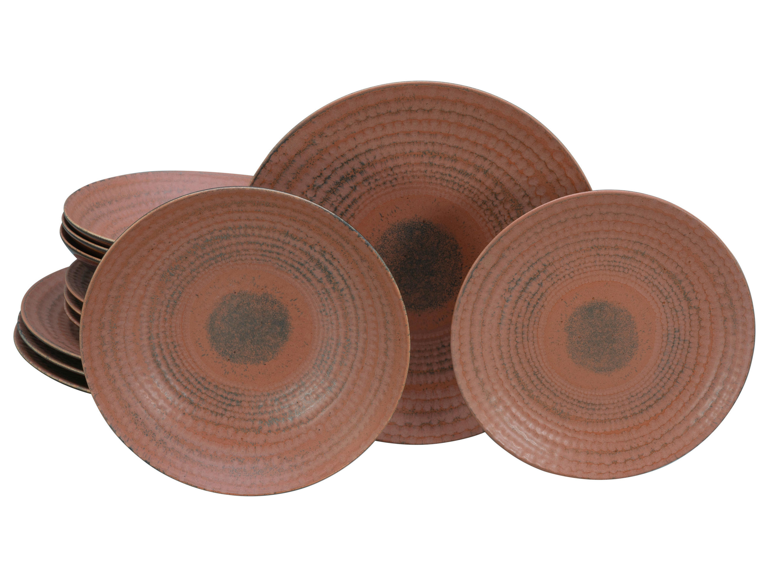 TAFELSERVICE Braun, Terracotta Neapel Terra 12-teilig  - Terracotta/Braun, Basics, Keramik - Creatable