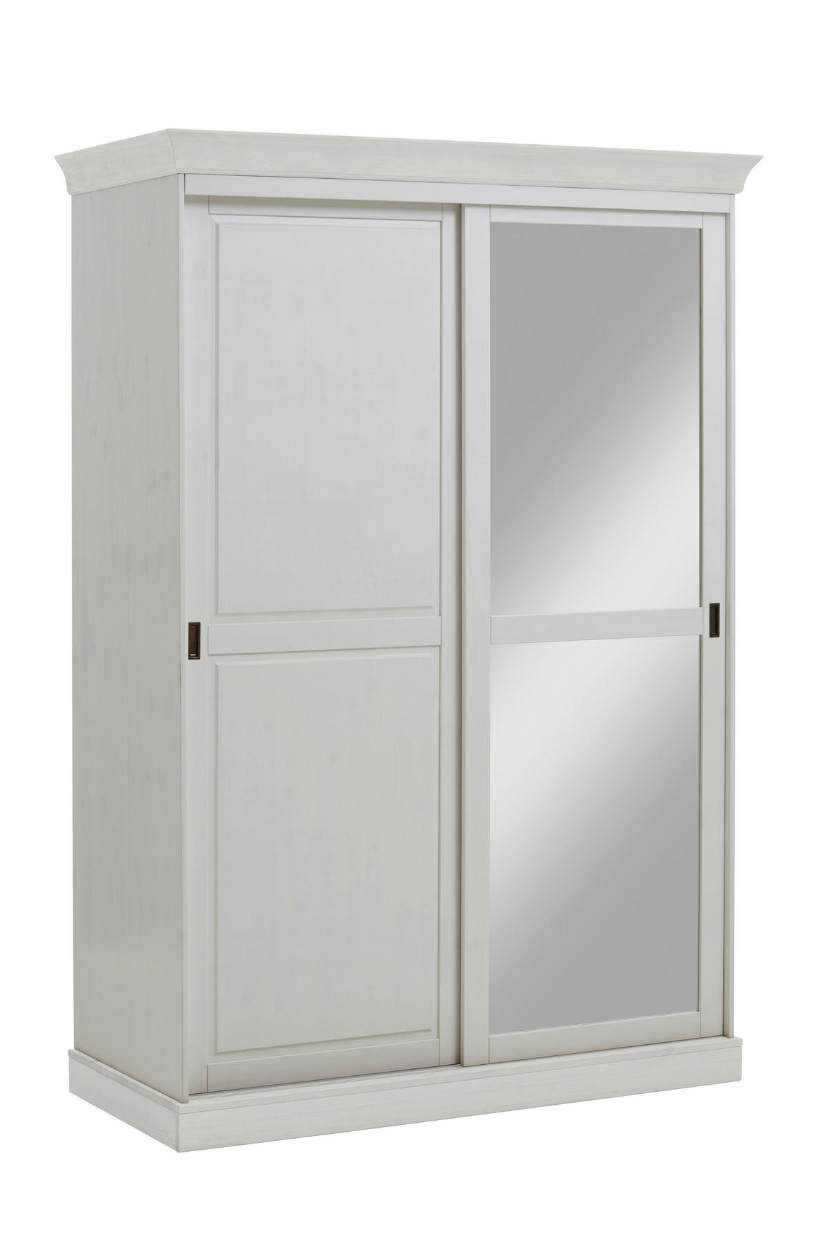 SCHIEBETÜRENSCHRANK 150/220/69 cm 2-türig Weiß  - Messingfarben/Weiß, ROMANTIK / LANDHAUS, Glas/Holz (150/220/69cm) - Boxxx