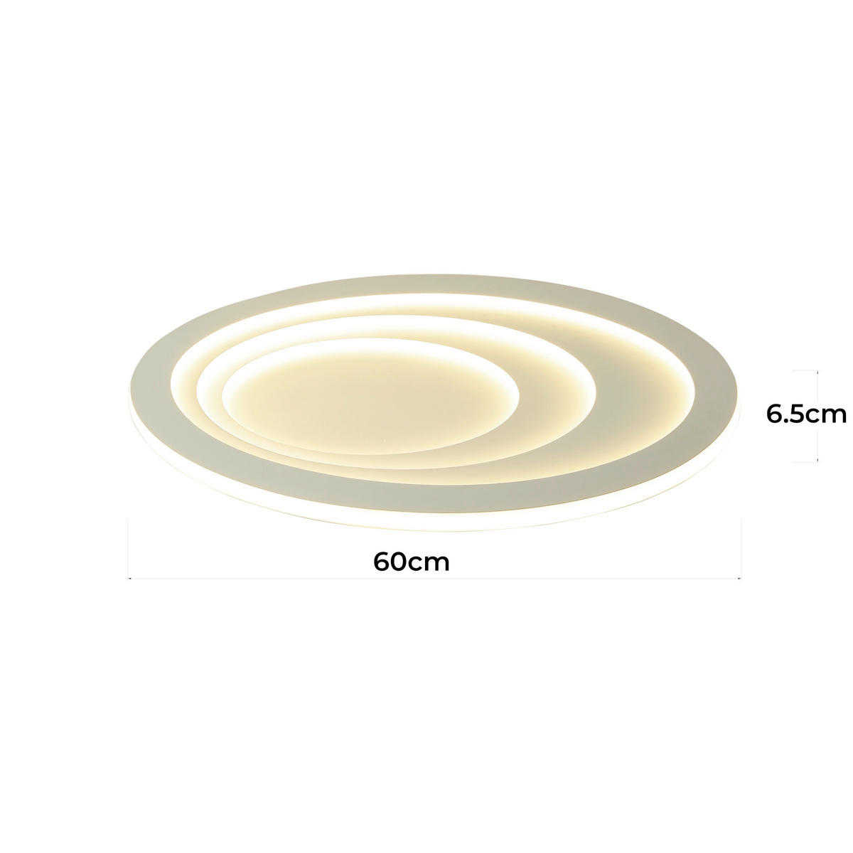 LED-DECKENLEUCHTE Alune 6.5/40/60 cm  - Weiß, Design, Kunststoff (6.5/40/60cm)