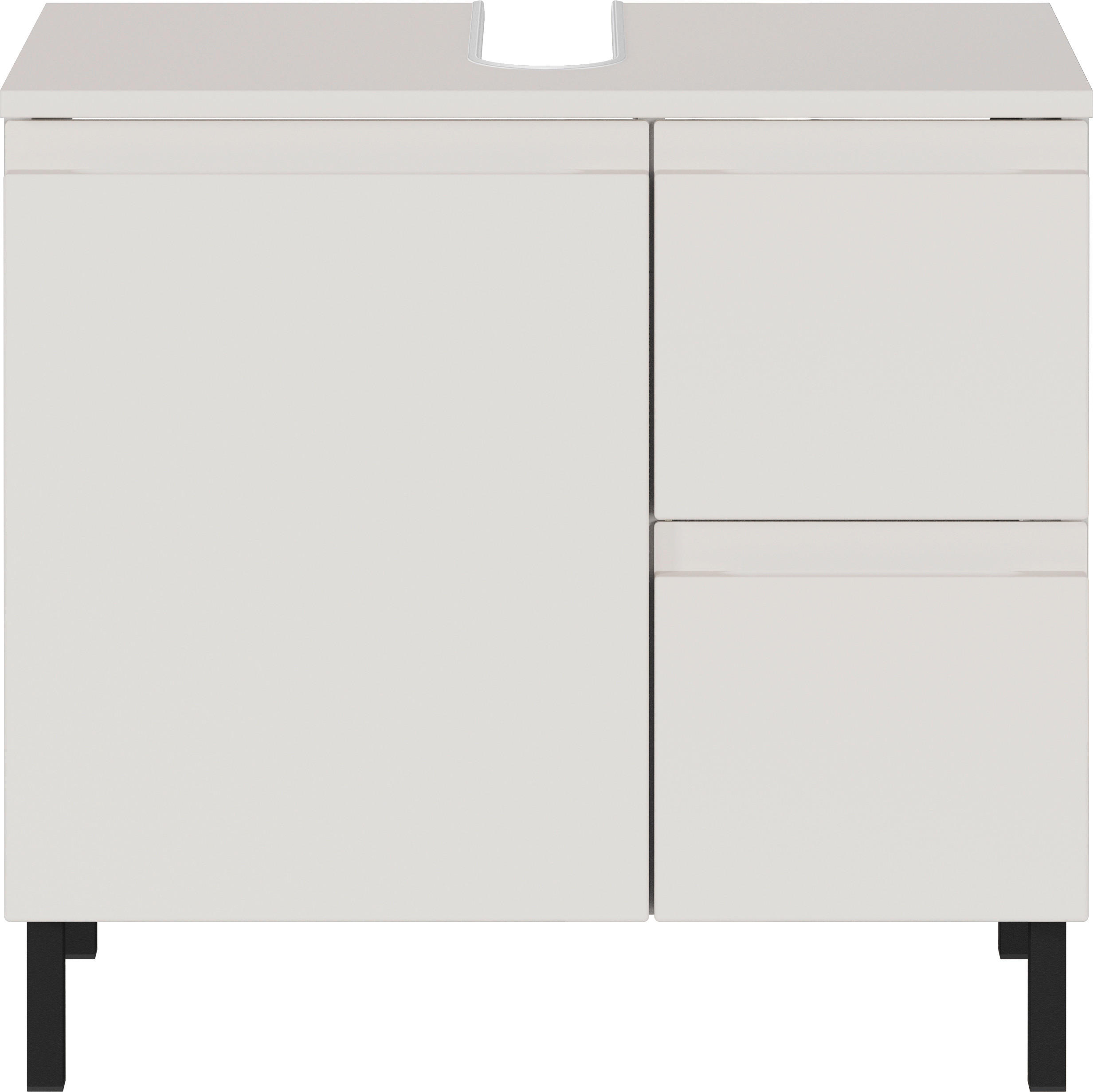 WASCHBECKENUNTERSCHRANK 60/56/34 cm  - Kaschmir/Schwarz, MODERN, Holzwerkstoff/Metall (60/56/34cm) - Germania