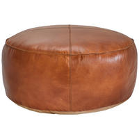 HOCKER Echtleder Cognac  - Cognac, LIFESTYLE, Leder (60/30/60cm) - Landscape