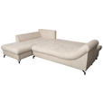 ECKSOFA Creme Struktur - Creme/Schwarz, KONVENTIONELL, Textil/Metall (194/274cm) - Carryhome