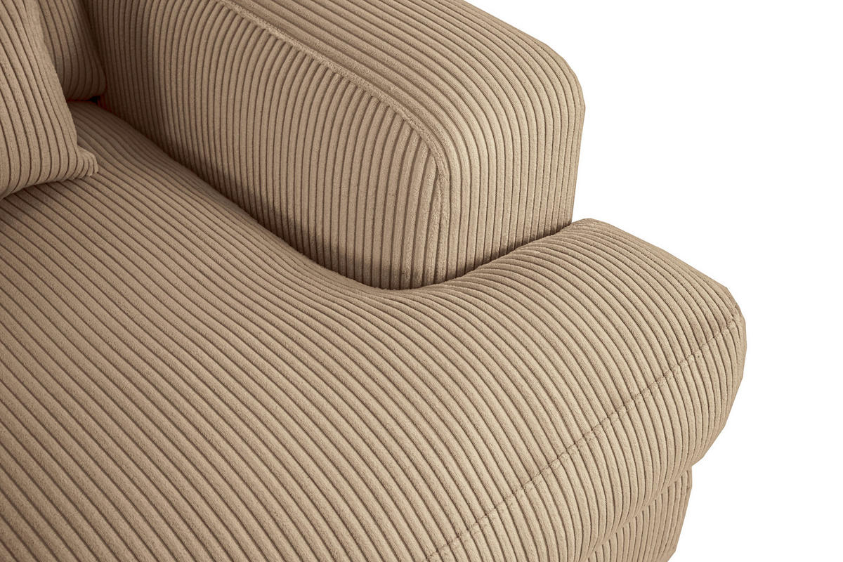 MEGASOFA Cord Braun  - Schwarz/Braun, MODERN, Kunststoff/Textil (260/85/112cm) - Lomoco