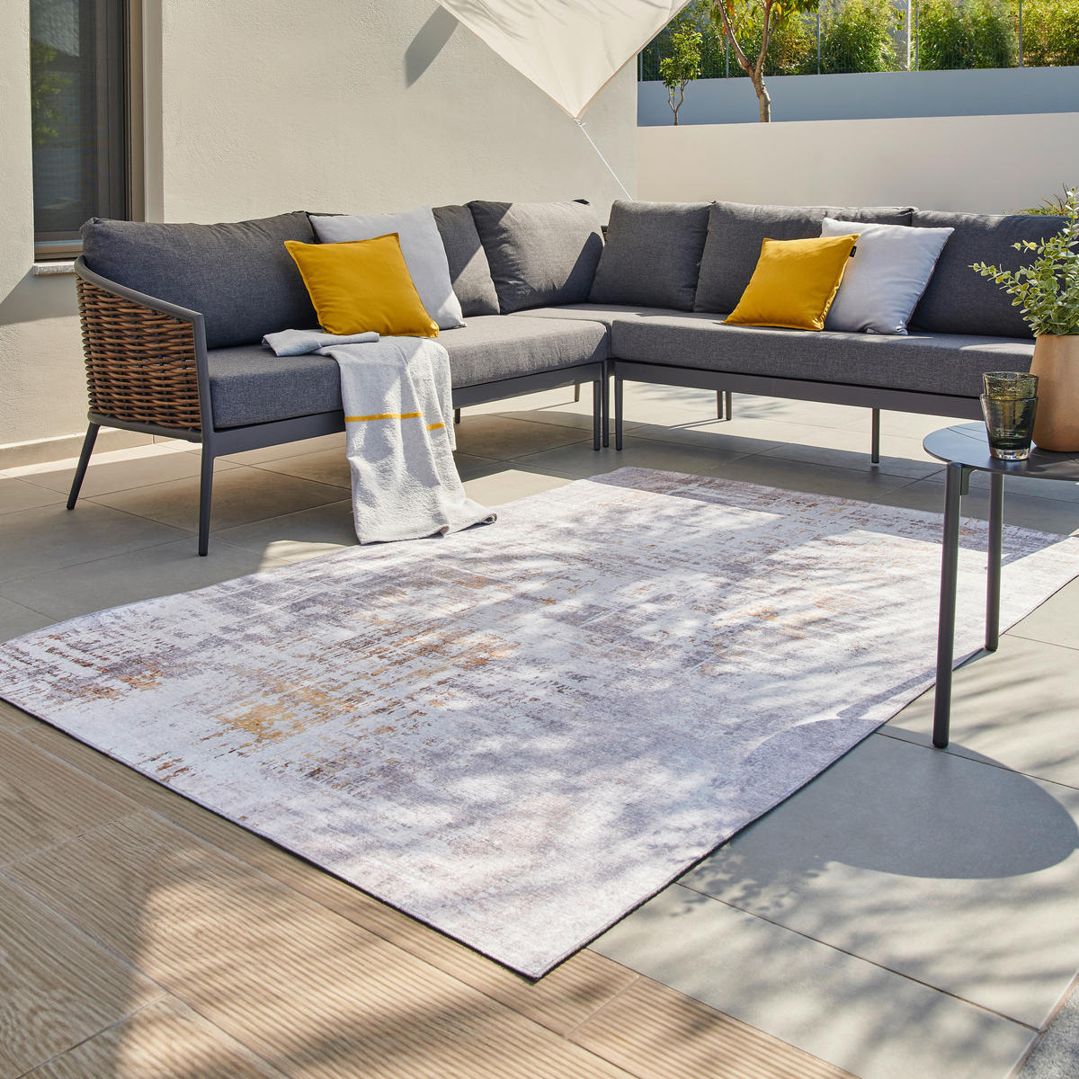 COVOR PENTRU EXTERIOR  Cote d'Azur  - galben, Design, textil (75/150cm) - Ambia Garden