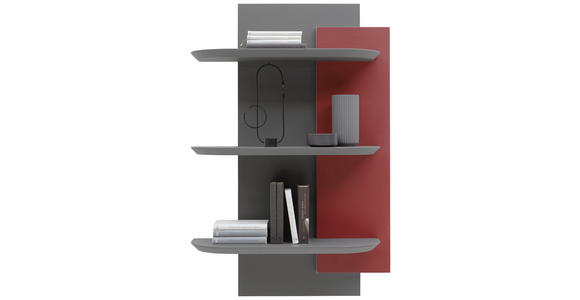 HÄNGEELEMENT Anthrazit, Bordeaux - Bordeaux/Anthrazit, Design (80/120/27cm) - Ambiente