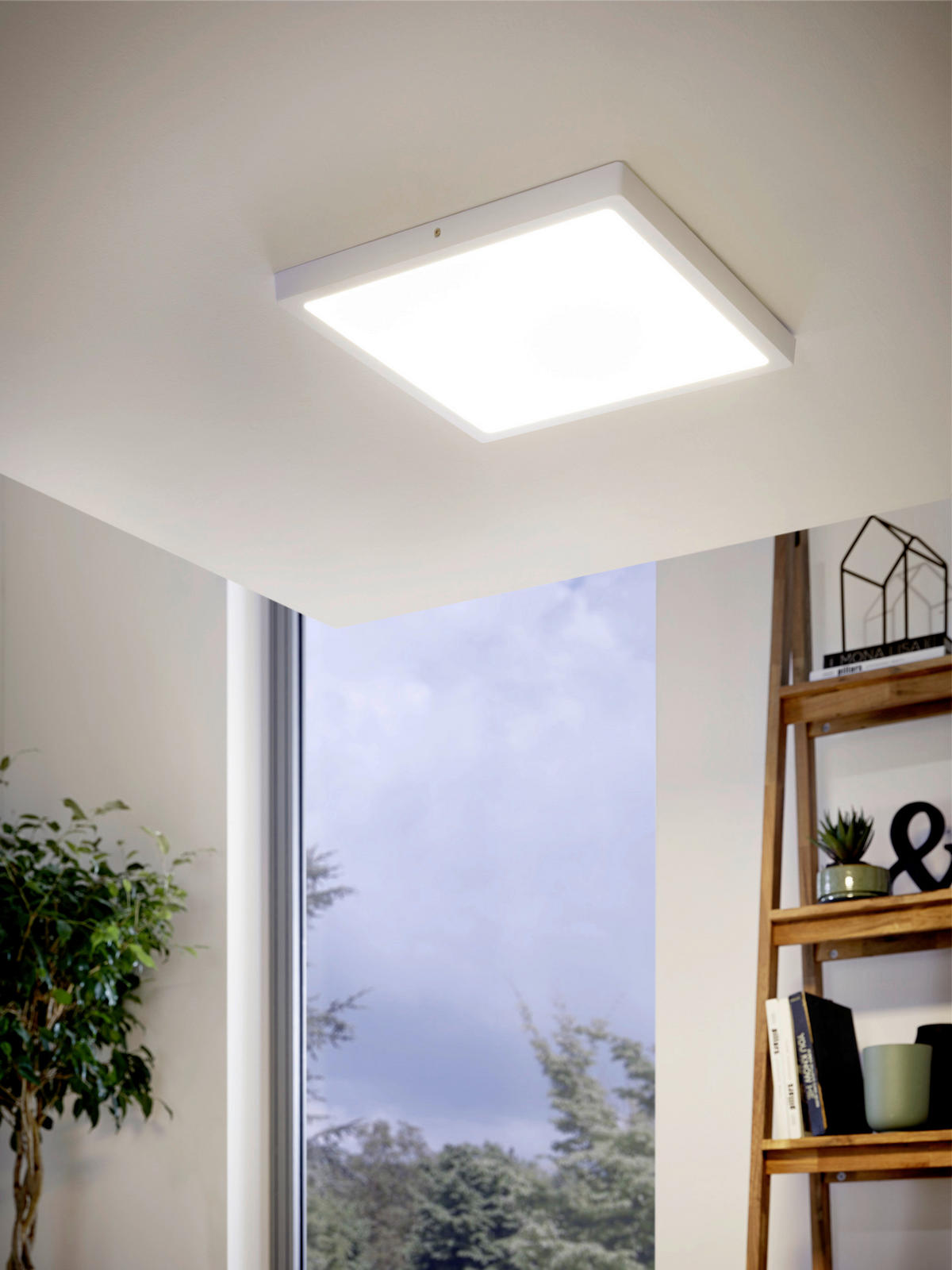 AUFBAULEUCHTE Fueva 1 40/40/3 cm  - Weiß, Design, Kunststoff/Metall (40/40/3cm) - Eglo