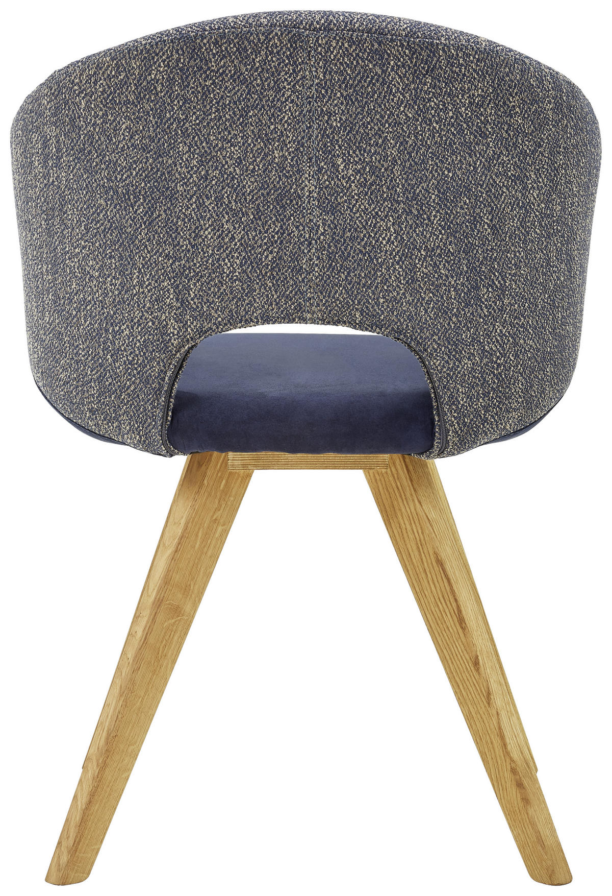 ARMLEHNSTUHL  in Webstoff, Flachgewebe  - Blau/Eichefarben, Design, Holz/Textil (58/83/59cm) - Linea Natura