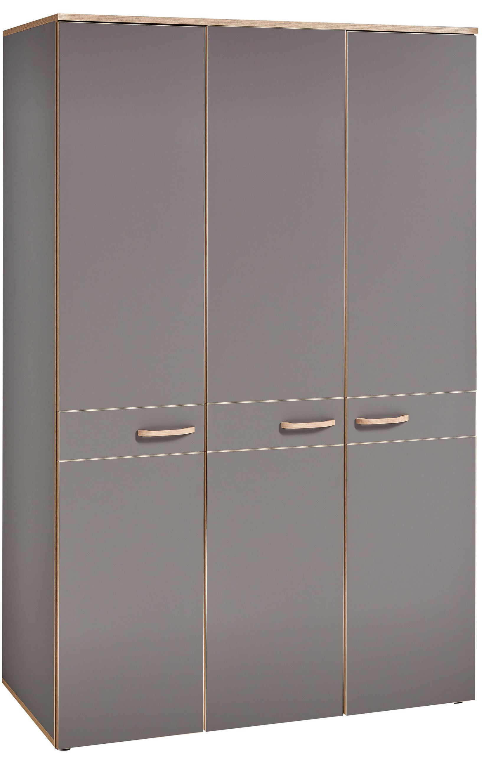 DREHTÜRENSCHRANK 3-türig Grau, Eichefarben  - Eichefarben/Grau, Design, Holz/Holzwerkstoff (136/210/61cm) - Venda