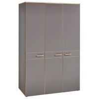 DREHTÜRENSCHRANK 3-türig Grau, Eichefarben  - Eichefarben/Grau, Design, Holz/Holzwerkstoff (136/210/61cm) - Venda