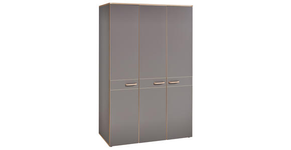 DREHTÜRENSCHRANK 3-türig Grau, Eichefarben  - Eichefarben/Grau, Design, Holz/Holzwerkstoff (136/210/61cm) - Venda