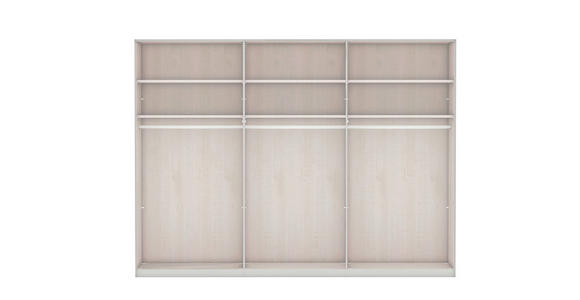 KLEIDERSCHRANK 300/236/58 cm 6-türig Grau, Weiß - Schieferfarben/Weiß, KONVENTIONELL, Glas/Holzwerkstoff (300/236/58cm) - Novel