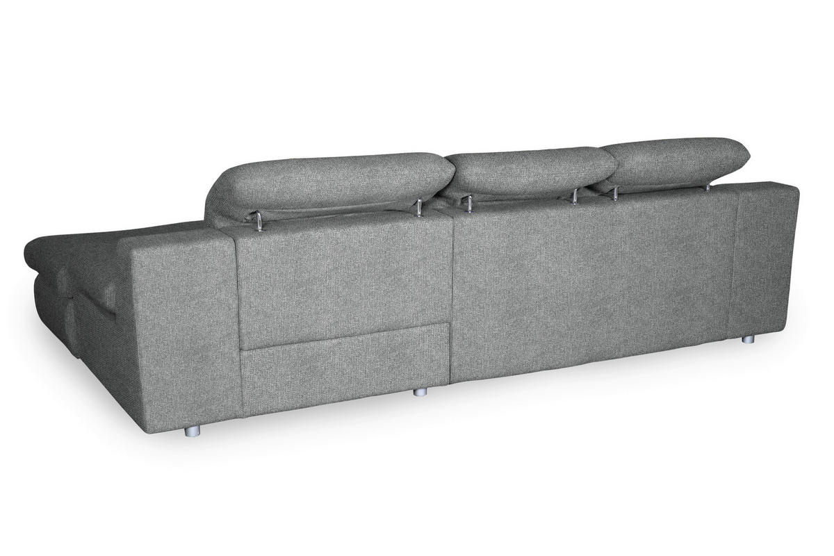 ECKSOFA in Chenille Dunkelgrau  - Chromfarben/Dunkelgrau, Design, Textil/Metall (286/165cm) - Livetastic