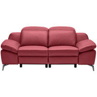 KÉTÜLÉSES KANAPÉ bőr piros  - krómszínű/fekete, Design, műanyag/bőr (194/83-99/110cm) - Celina Home