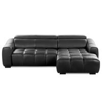 ECKSOFA  Echtleder Anthrazit  - Anthrazit/Schwarz, Design, Leder/Kunststoff (274/177cm) - Livetastic