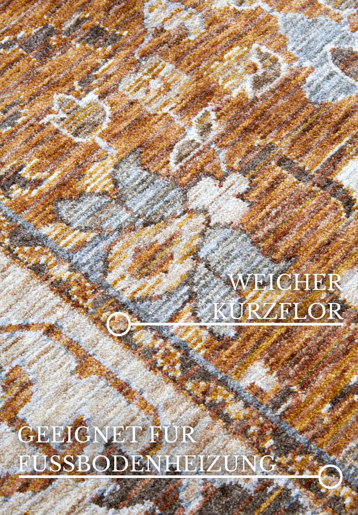 FLACHWEBETEPPICH 160/225 cm Kollektion 1871 Multicolor, Kupferfarben  - Multicolor/Kupferfarben, Design, Kunststoff (160/225cm) - Villeroy & Boch