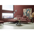 ECKSOFA  in Chenille, Flachgewebe Weinrot Rücken echt  180/284 cm  - Weinrot/Schwarz, Design, Textil/Metall (180/284cm) - Dieter Knoll