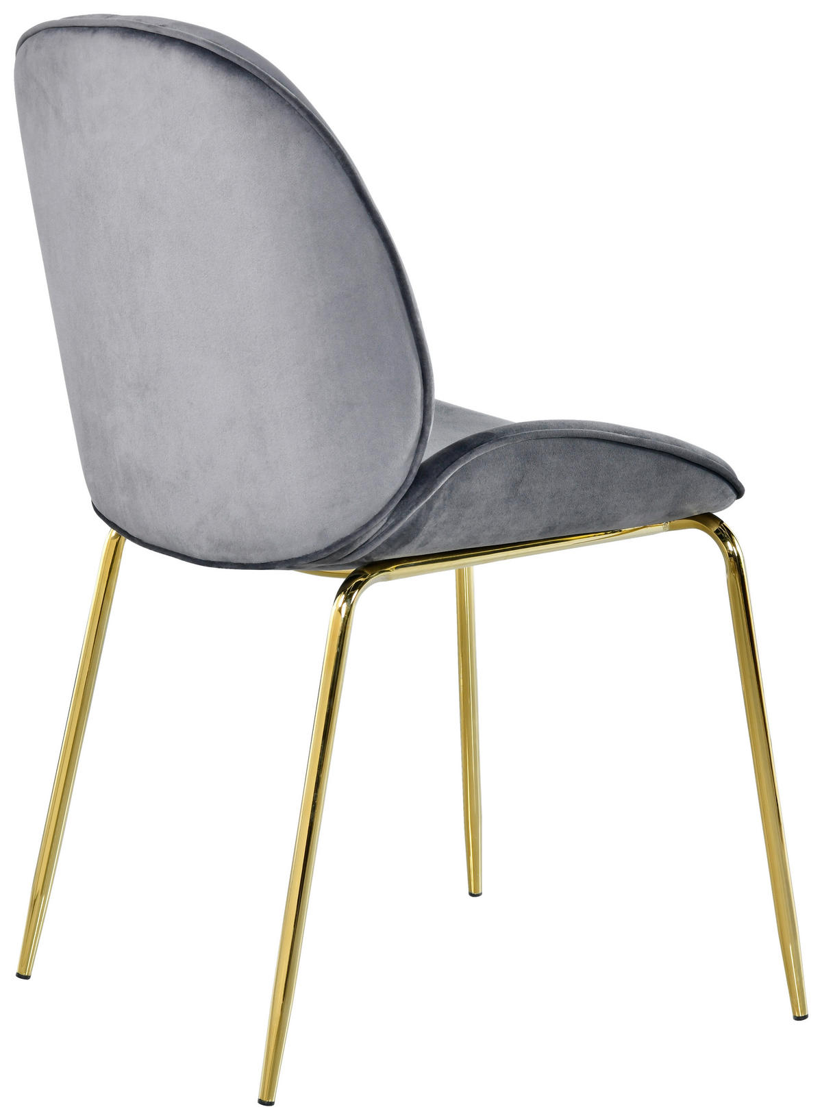 STUHL  in Eisen Samt  - Goldfarben/Grau, Design, Textil/Metall (48/85/62cm) - Novel