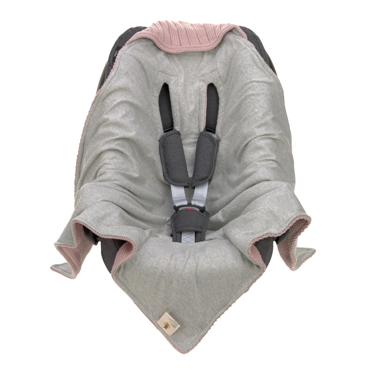 EINSCHLAGDECKE      - Hellrosa/Grau, Basics, Textil (78/0,5/78cm) - Lässig