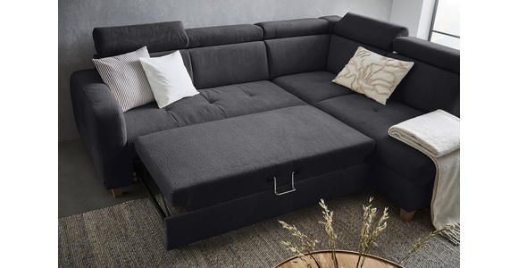 ECKSOFA in Samt Graphitfarben - Graphitfarben, Design, Holz/Textil (261/206cm) - Venda