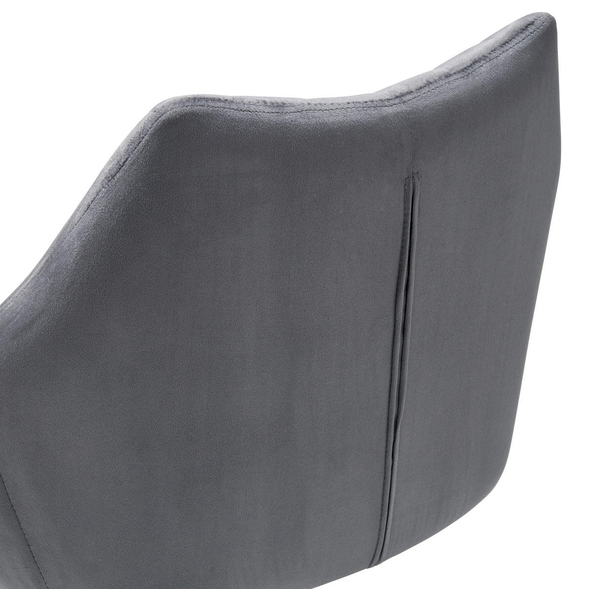 ARMLEHNSTUHL  in Eisen Samt  - Schwarz/Grau, LIFESTYLE, Textil/Metall (60/83/59cm) - MID.YOU
