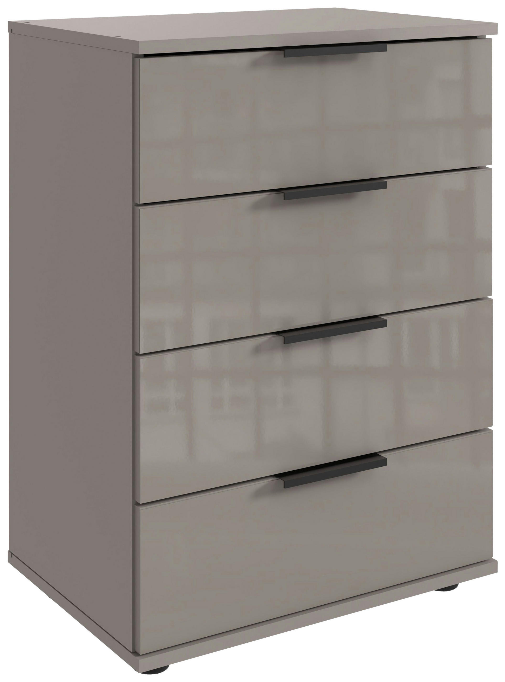 KOMMODE  in 52/74/38 cm  - Schwarz/Grau, KONVENTIONELL, Glas/Holzwerkstoff (52/74/38cm) - Boxxx