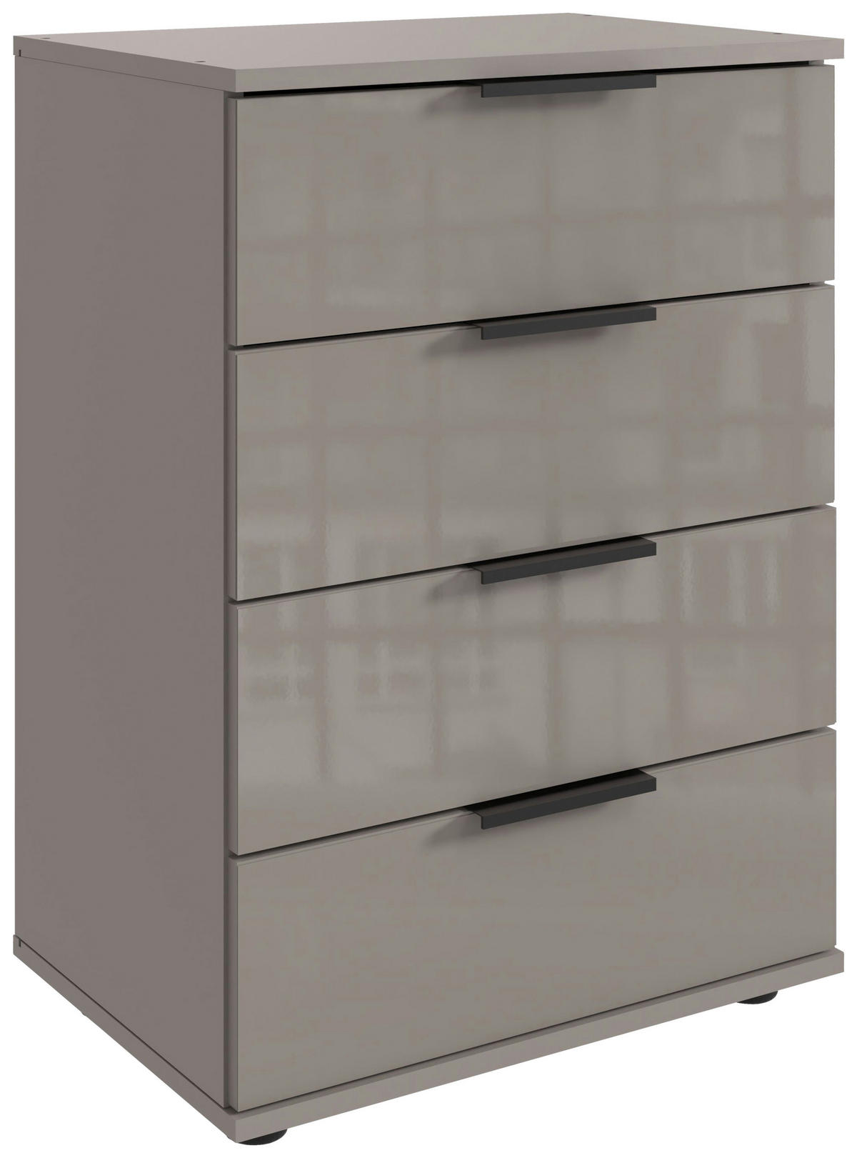 KOMMODE  in 52/74/38 cm  - Schwarz/Grau, KONVENTIONELL, Glas/Holzwerkstoff (52/74/38cm) - Boxxx