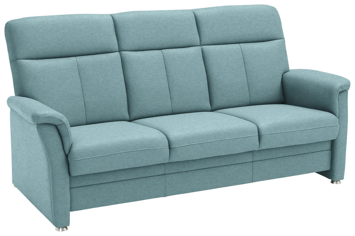 3-SITZER-SOFA Flachgewebe Hellblau  - Alufarben/Hellblau, Konventionell, Textil/Metall (194/100/89cm) - Beldomo Comfort