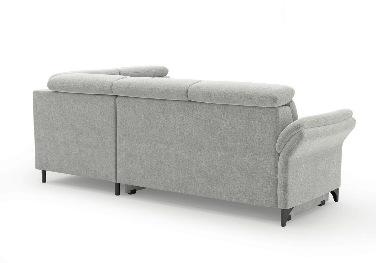 ECKSOFA GLENDALE E in Flachgewebe Hellgrau  247/193 cm  - Hellgrau/Schwarz, KONVENTIONELL, Textil/Metall (247/193cm) - Sit & More