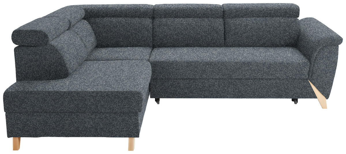 ECKSOFA in Bouclé Anthrazit  200/265 cm  - Anthrazit/Naturfarben, KONVENTIONELL, Holz/Textil (200/265cm) - Stylife