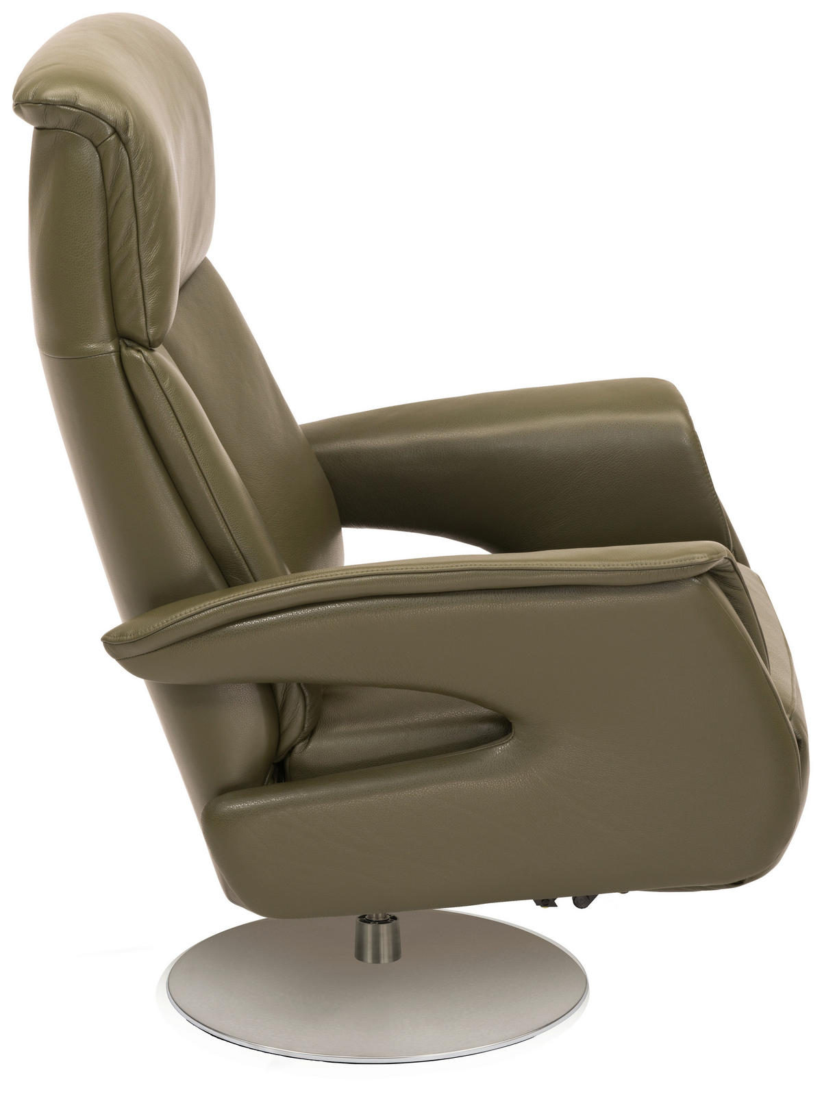 RELAXSESSEL in Leder Dunkelgrün  - Chromfarben/Dunkelgrün, Design, Leder/Metall (78/108/89cm) - Welnova