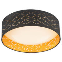LED-DECKENLEUCHTE CLARKE 40/12 cm   - Goldfarben/Schwarz, KONVENTIONELL, Textil/Metall (40/12cm) - Globo