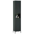HOCHSCHRANK 38/197/32 cm  - Dunkelgrün/Schwarz, KONVENTIONELL, Holzwerkstoff/Metall (38/197/32cm) - Xora