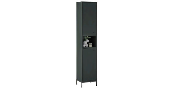 HOCHSCHRANK 38/197/32 cm - Dunkelgrün/Schwarz, KONVENTIONELL, Holzwerkstoff/Metall (38/197/32cm) - Xora