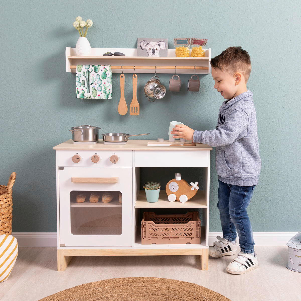 KINDERKÜCHE MAGNOLIA - Weiß/Naturfarben, Basics, Holz/Holzwerkstoff (68,5/35,8/62cm) - MUSTERKIND