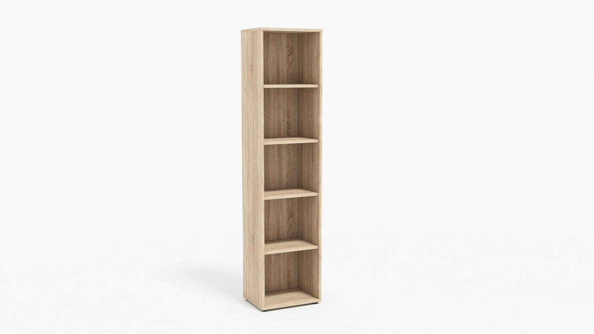 AKTENSCHRANK Hellgrau, Sonoma Eiche  - Hellgrau/Sonoma Eiche, MODERN, Holzwerkstoff (128,5/185,6/33cm) - MID.YOU