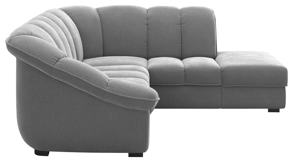 ECKSOFA Anthrazit Chenille Bettkasten, Schlaffunktion, Rücken echt  - Anthrazit/Schwarz, KONVENTIONELL, Kunststoff/Textil (260/222cm) - Welnova